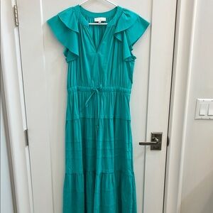 Pinch Turquoise Ruffled Maxi Sundress